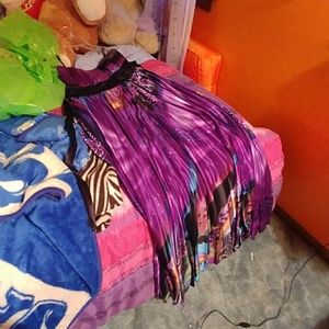 Multi-Color Strapless Long Prom Dress